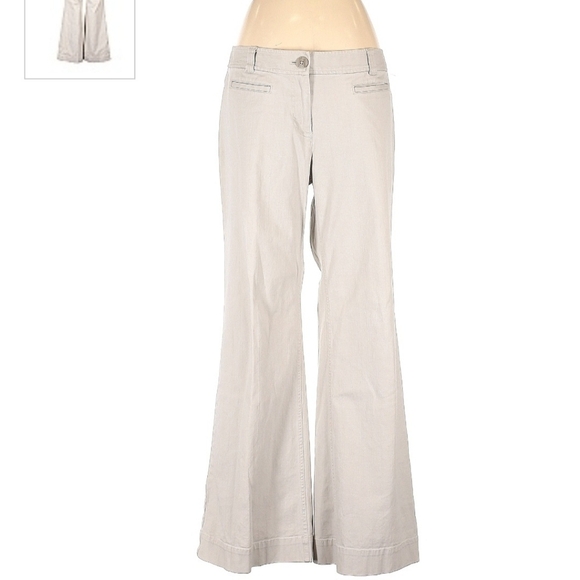 J. Jill Geniune Fit Below Waist Stetch Women's 12 Khaki Chino Flared Leg Pants - Picture 1 of 7